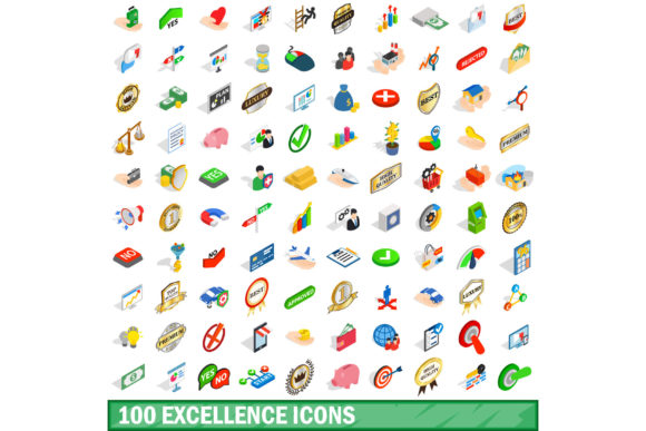 100 Excellence Icons Set: A Comprehensive Evaluation for Designers