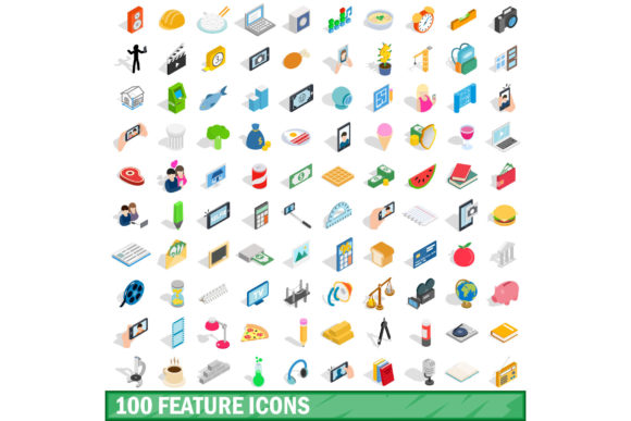 100 Feature Icons Set: Navigating the Isometric 3D Style for Professional Design