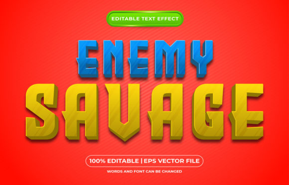 Enemy Savage 3d Editable Text Effect