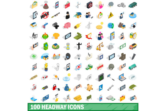 Maximizing Visual Impact with the 100 Headway Icons Set in Isometric 3D Style