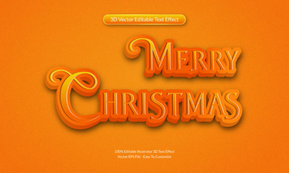 Merry Christmas 3D Editable Text Effect