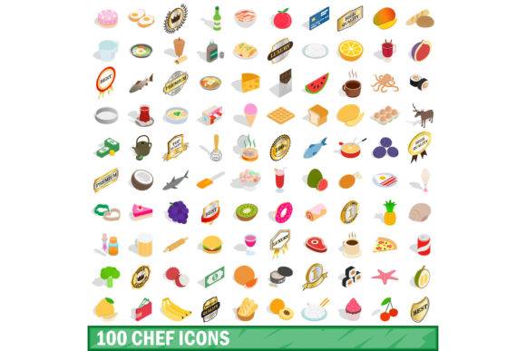 The Ultimate Guide to 100 Chef Icons Set in Isometric 3D Style for Modern Design Projects