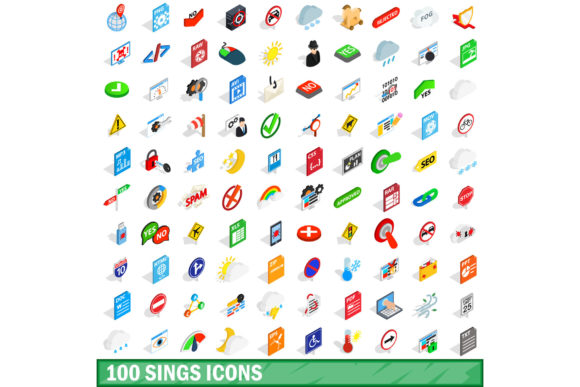 Transforming Digital Spaces with the 100 Sings Icons Set: A Deep Dive into Isometric 3D Vector Illustration